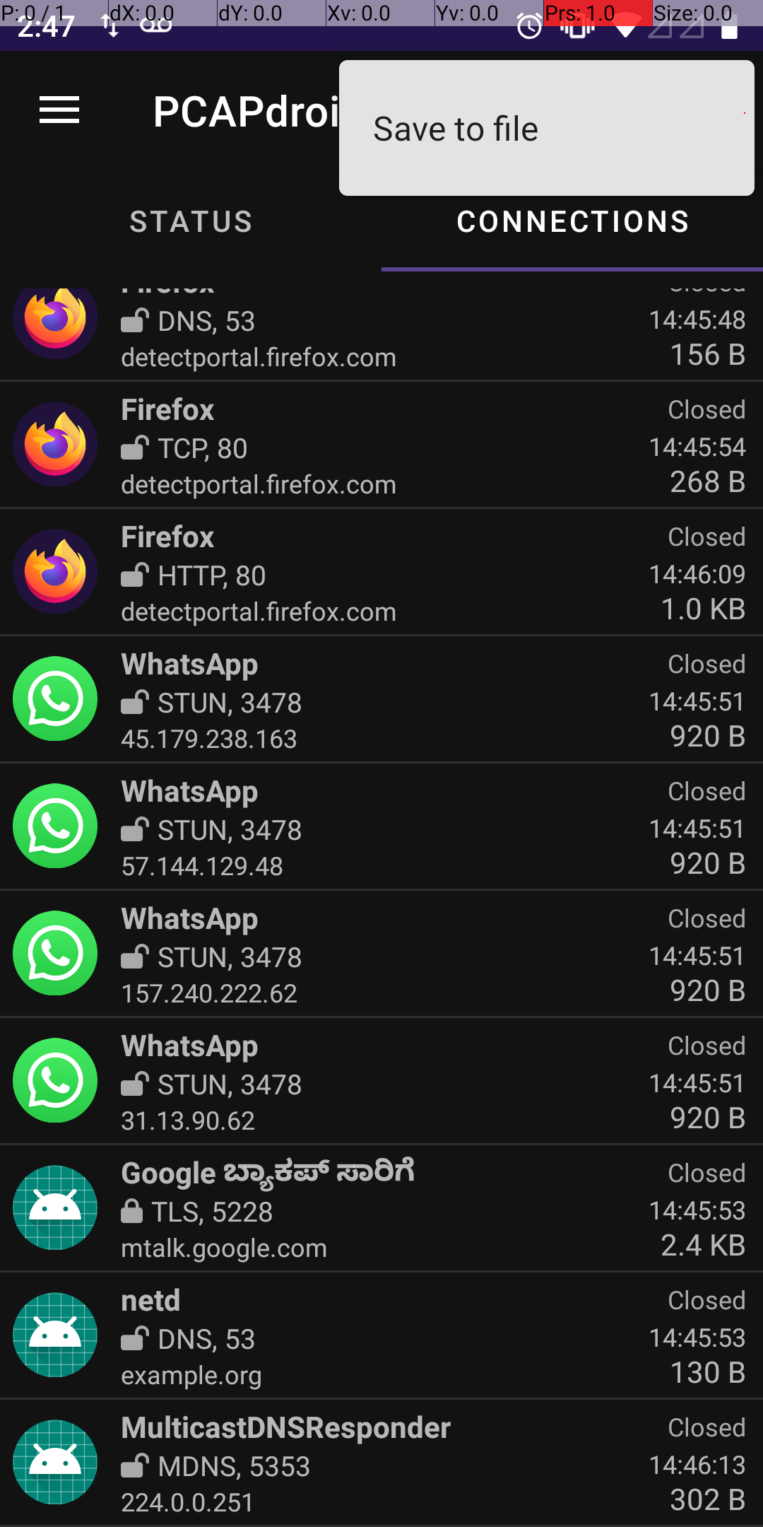 Salvar URLs capturadas em um arquivo